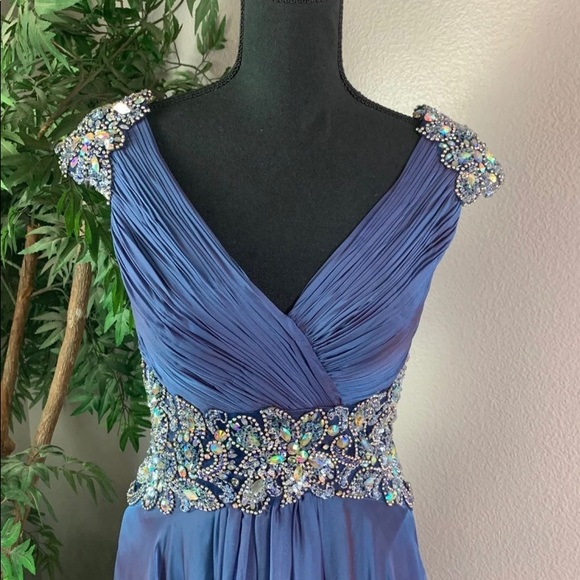 Women’s Long Formal/Prom Blue Dress M - Picture 3 of 8